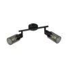Foco Mars, longitud 48 cm, negro mate, 2 luces, metal E14