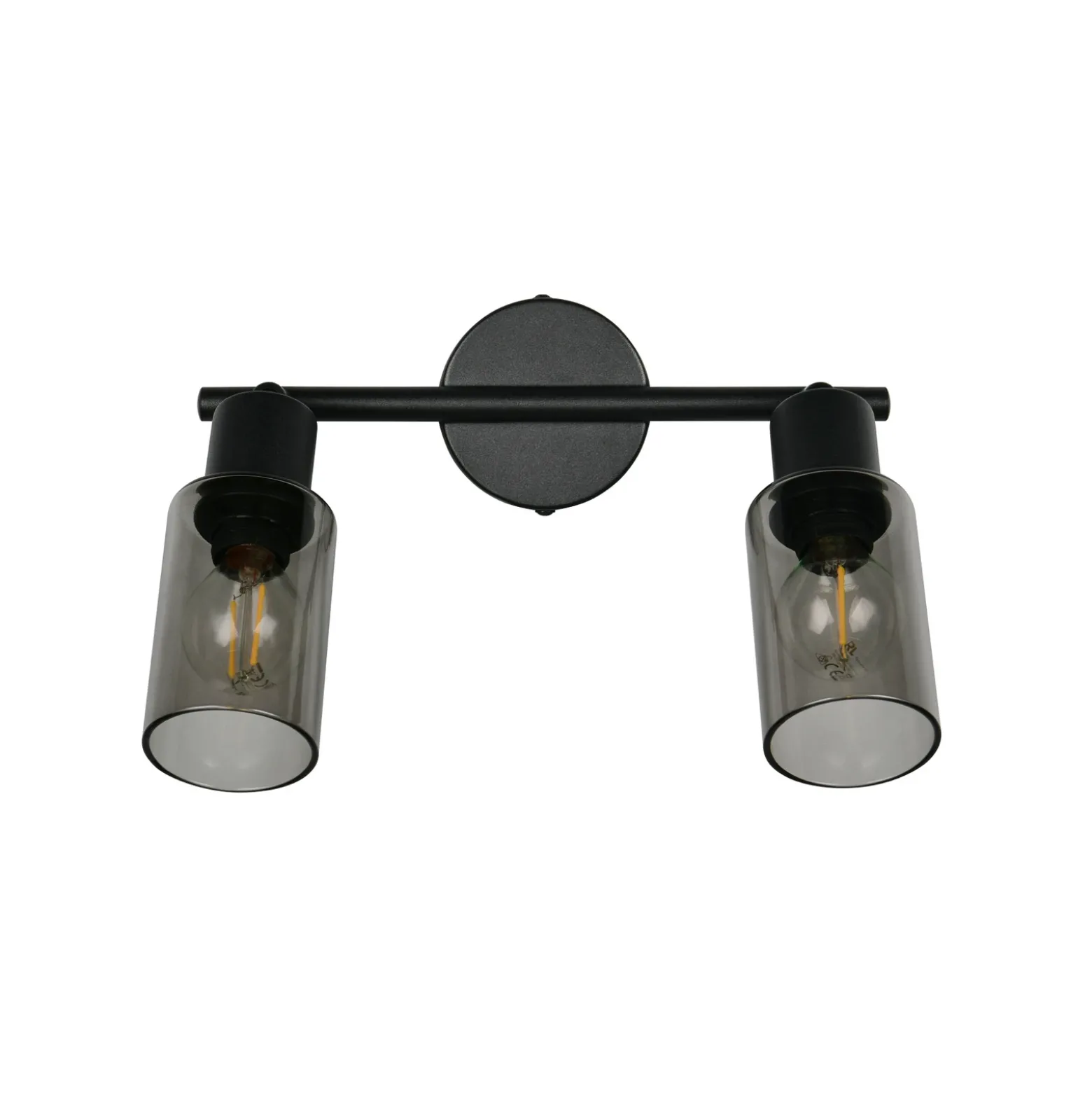 Foco Mars, longitud 48 cm, negro mate, 2 luces, metal E14