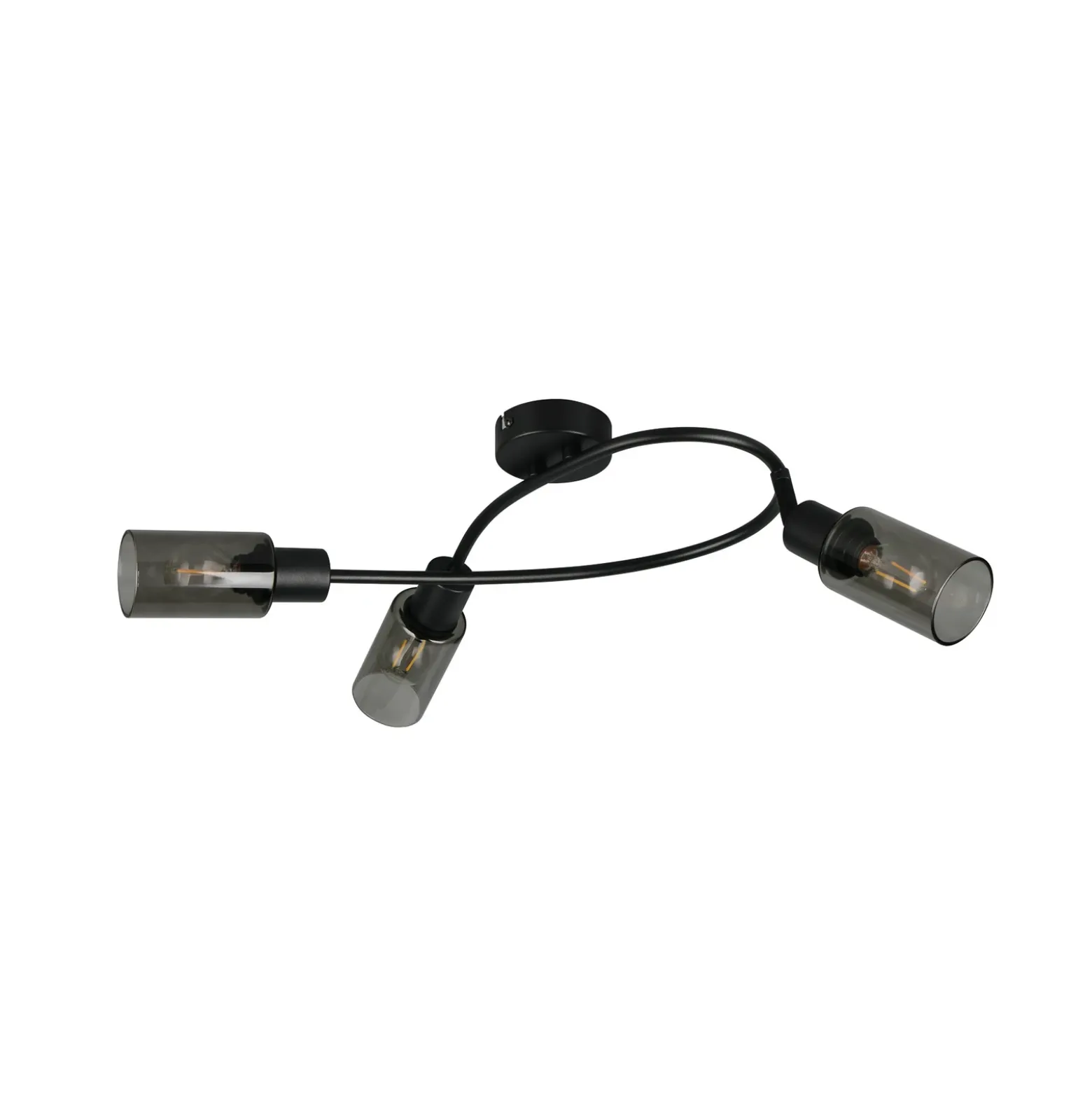 Foco Mars, longitud 45 cm, negro mate, 3 luces, metal E14