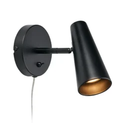 Foco pared Crest metal negro switch basculante