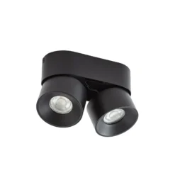 Foco PRIOS Rotari basic, 2 luces, negro, 18 cm, GU10