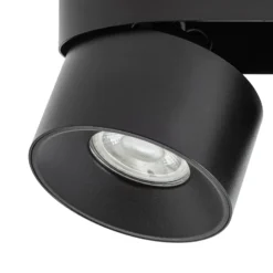 Foco PRIOS Rotari basic, 2 luces, negro, 18 cm, GU10