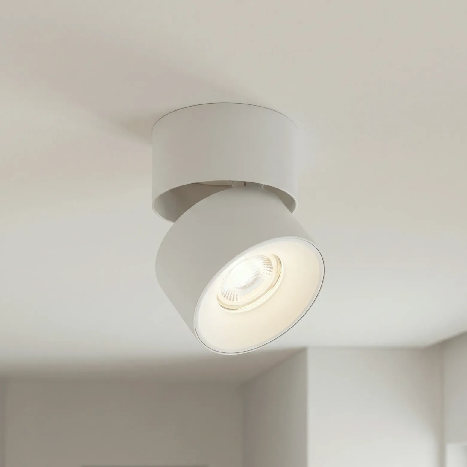Foco PRIOS, Rotari basic, 1 luz, blanco, Ø 9 cm, GU10