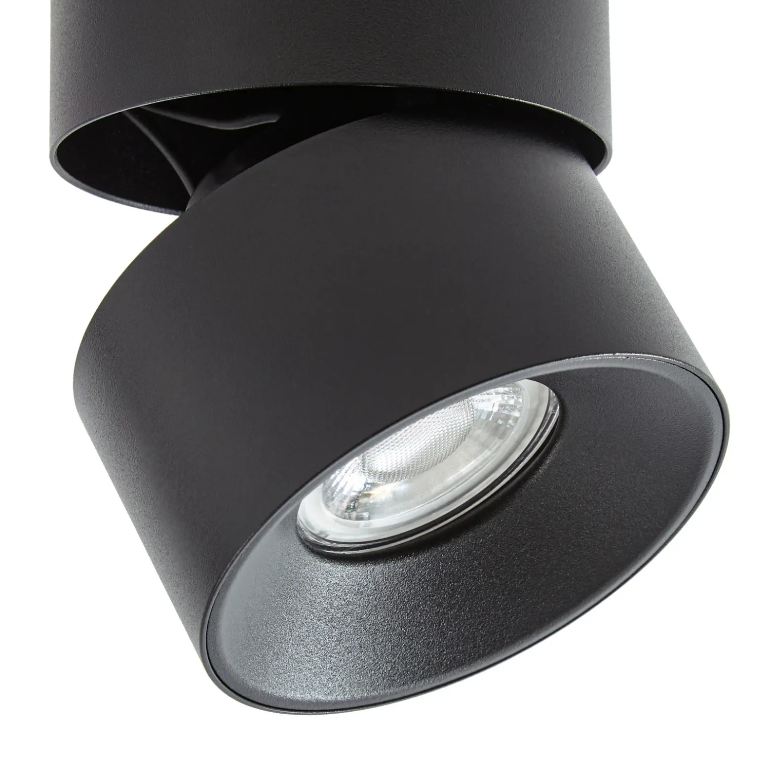 Foco PRIOS Rotari basic, 1 luz, negro, Ø 9 cm, GU10