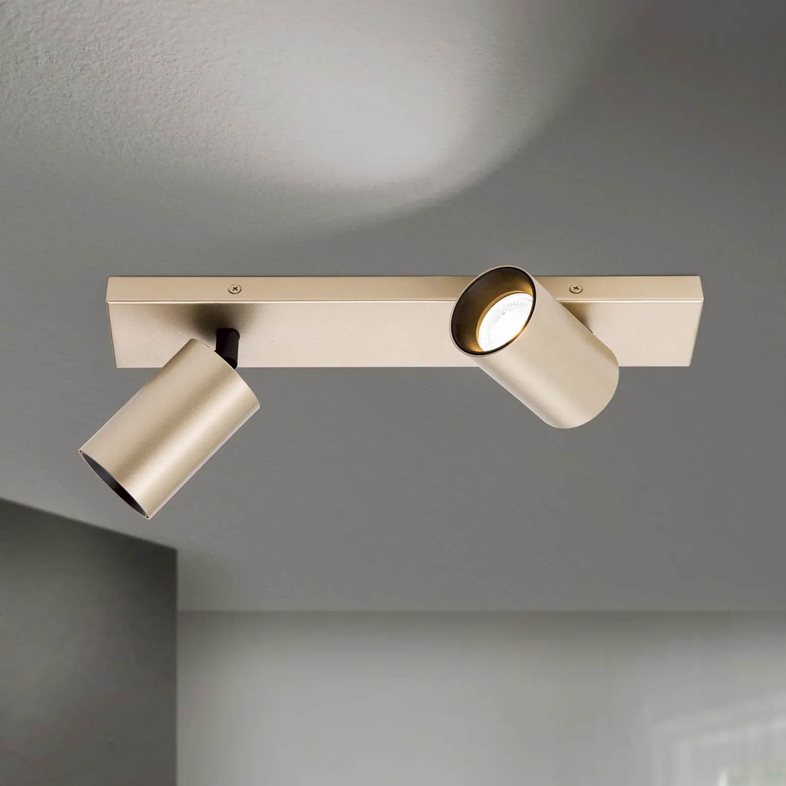 Foco Sean, 2 luces, dorado, metal, giratorio