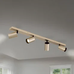 Foco Sean, 4 luces, dorado, metal, orientable