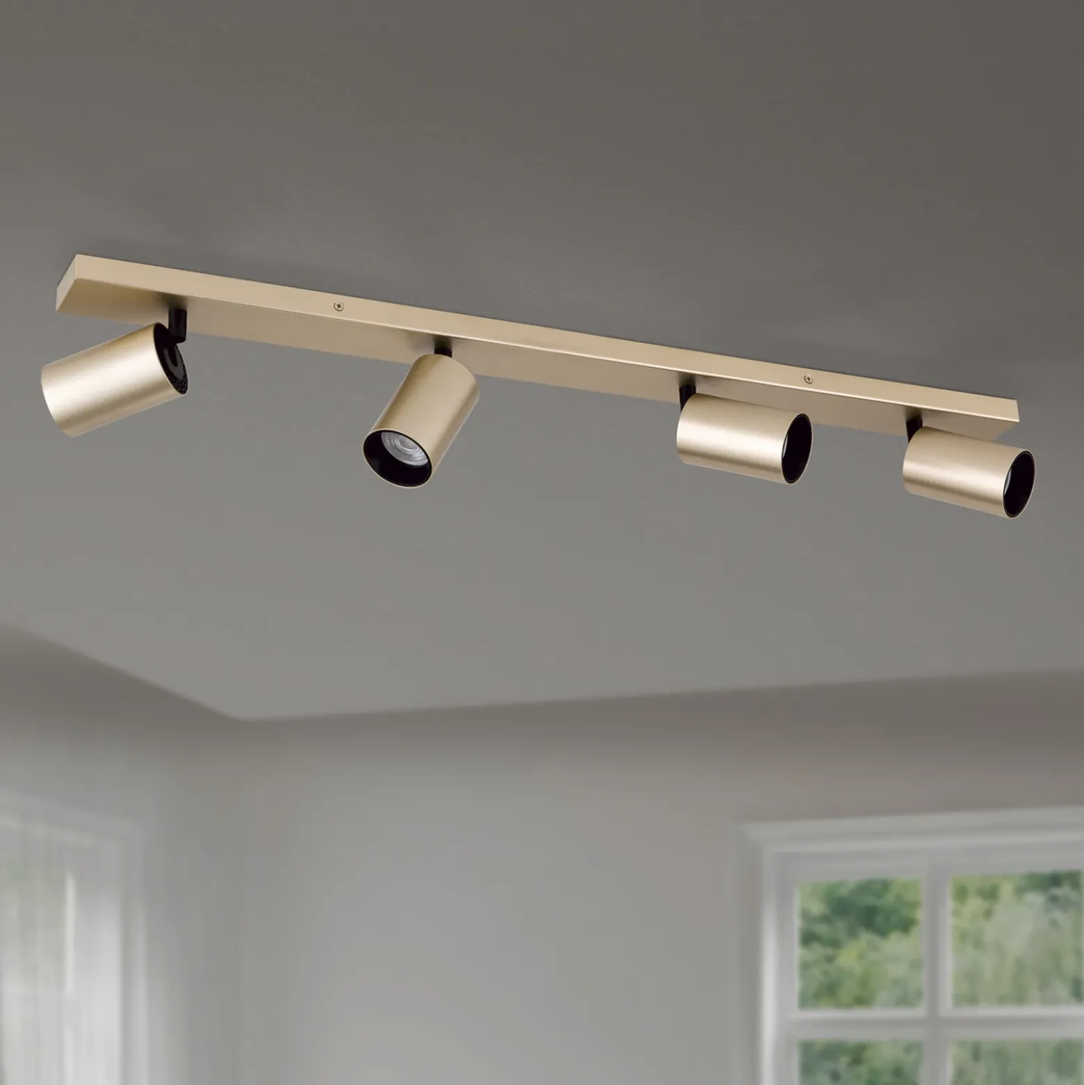 Foco Sean, 4 luces, dorado, metal, orientable