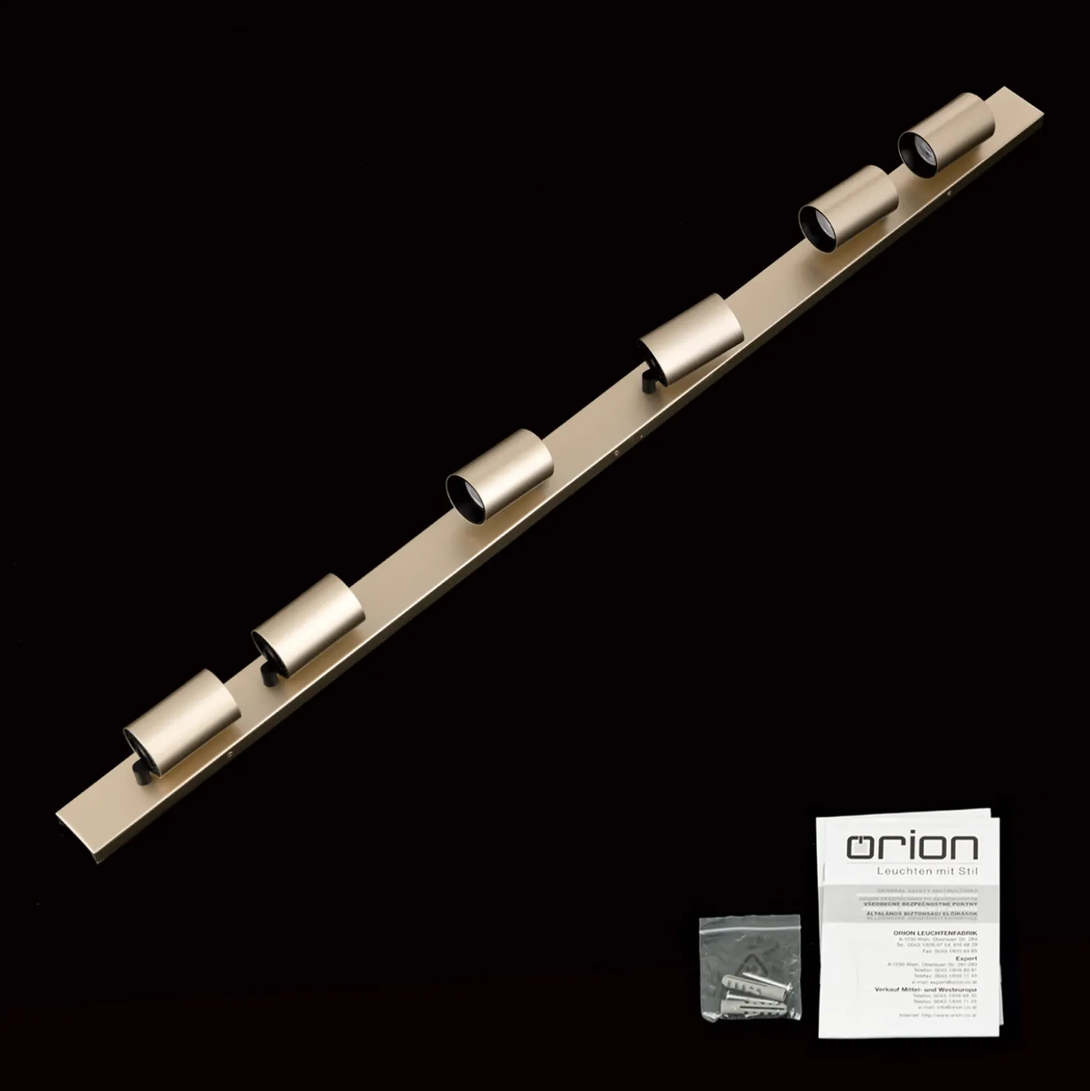 Foco Sean, 6 luces, dorado, metal, orientable