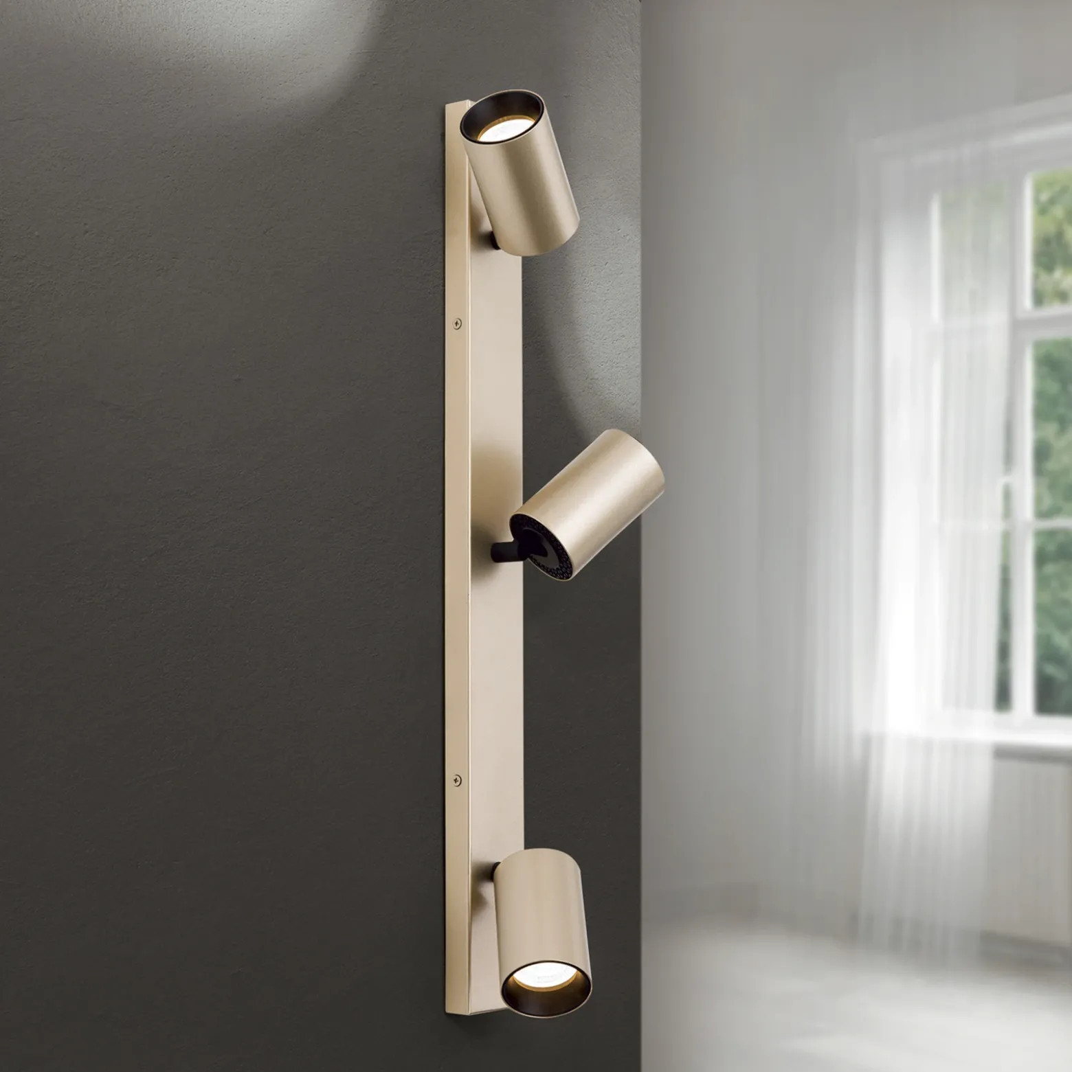 Foco Sean, 3 luces, dorado, metal, orientable