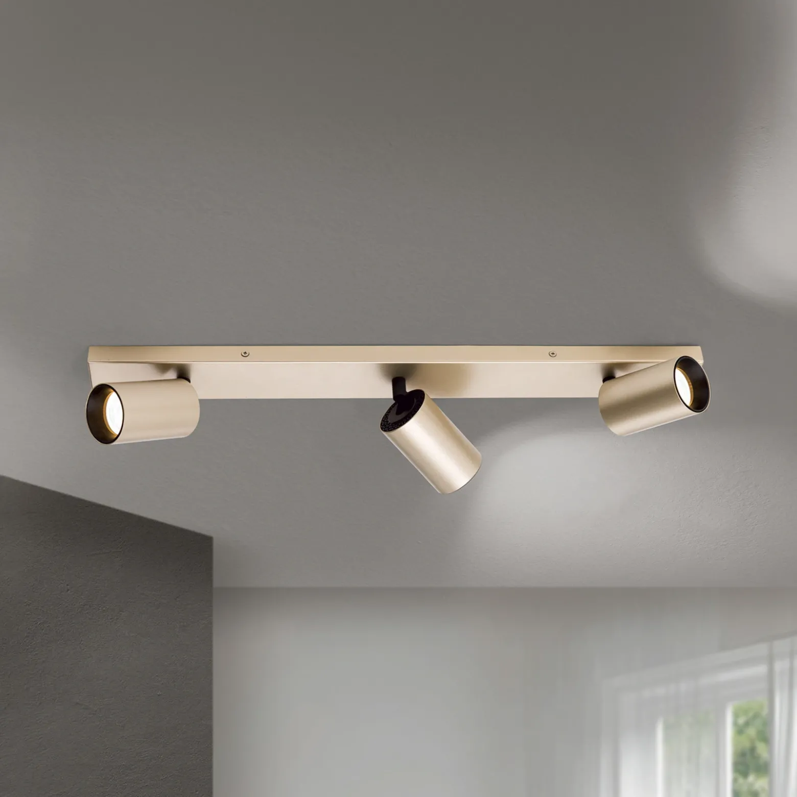 Foco Sean, 3 luces, dorado, metal, orientable