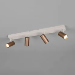 Foco Taryn, marrón, longitud 62 cm, 4 luces, GU10