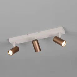 Foco Taryn, marrón, longitud 45 cm, 3 luces, GU10