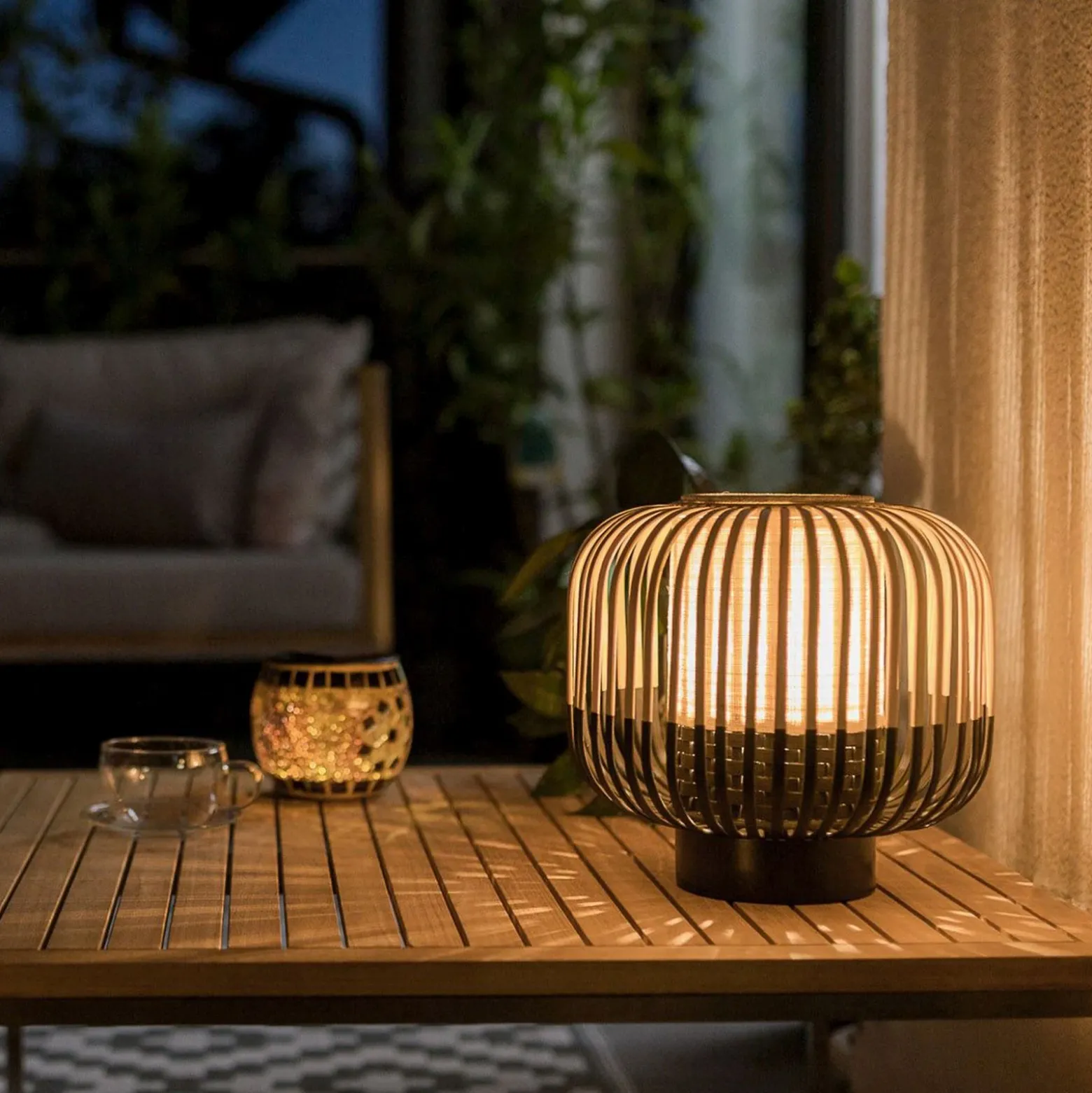 Forestier Bamboo Light S lámpara mesa 24cm negro