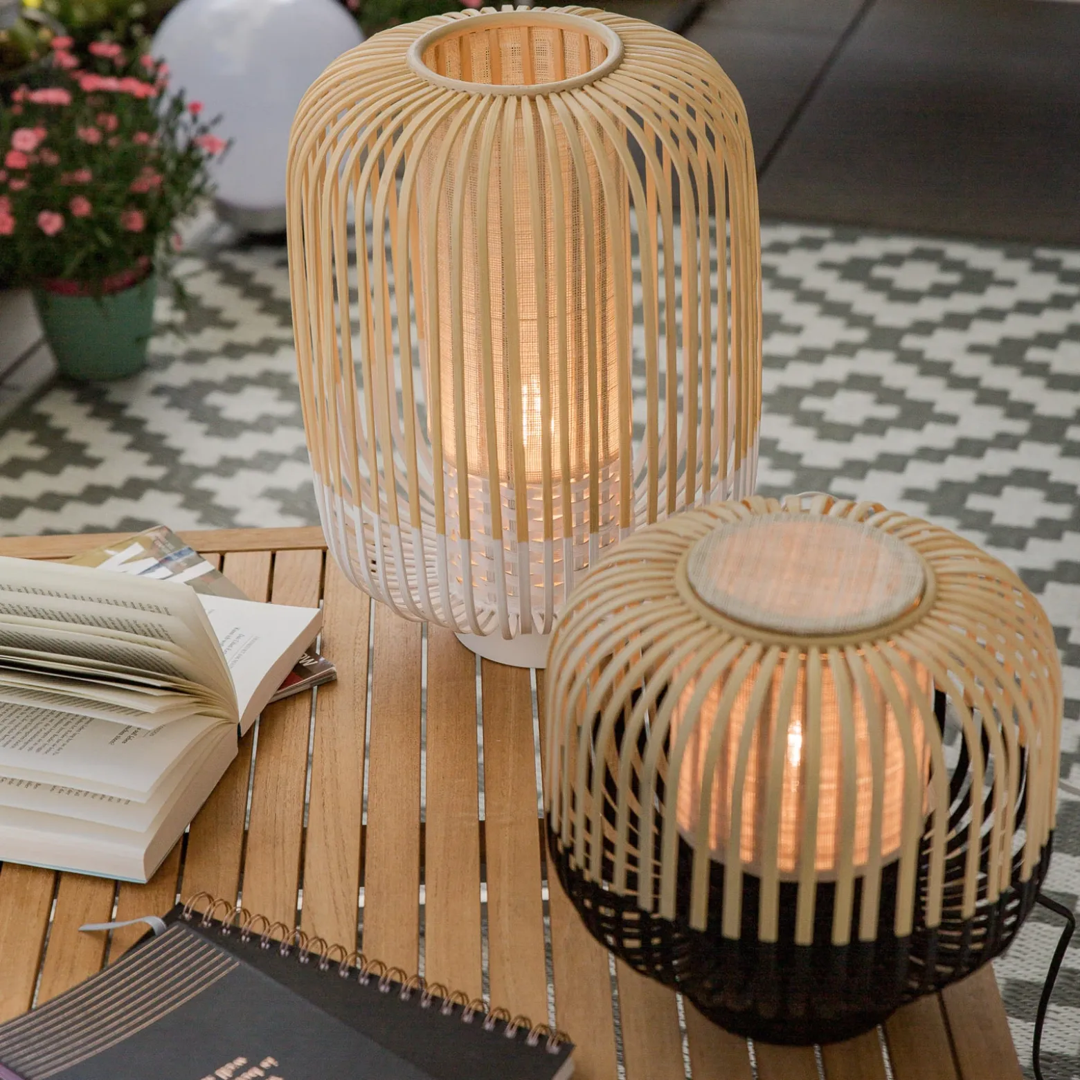 Forestier Bamboo Light S lámpara mesa 24cm negro