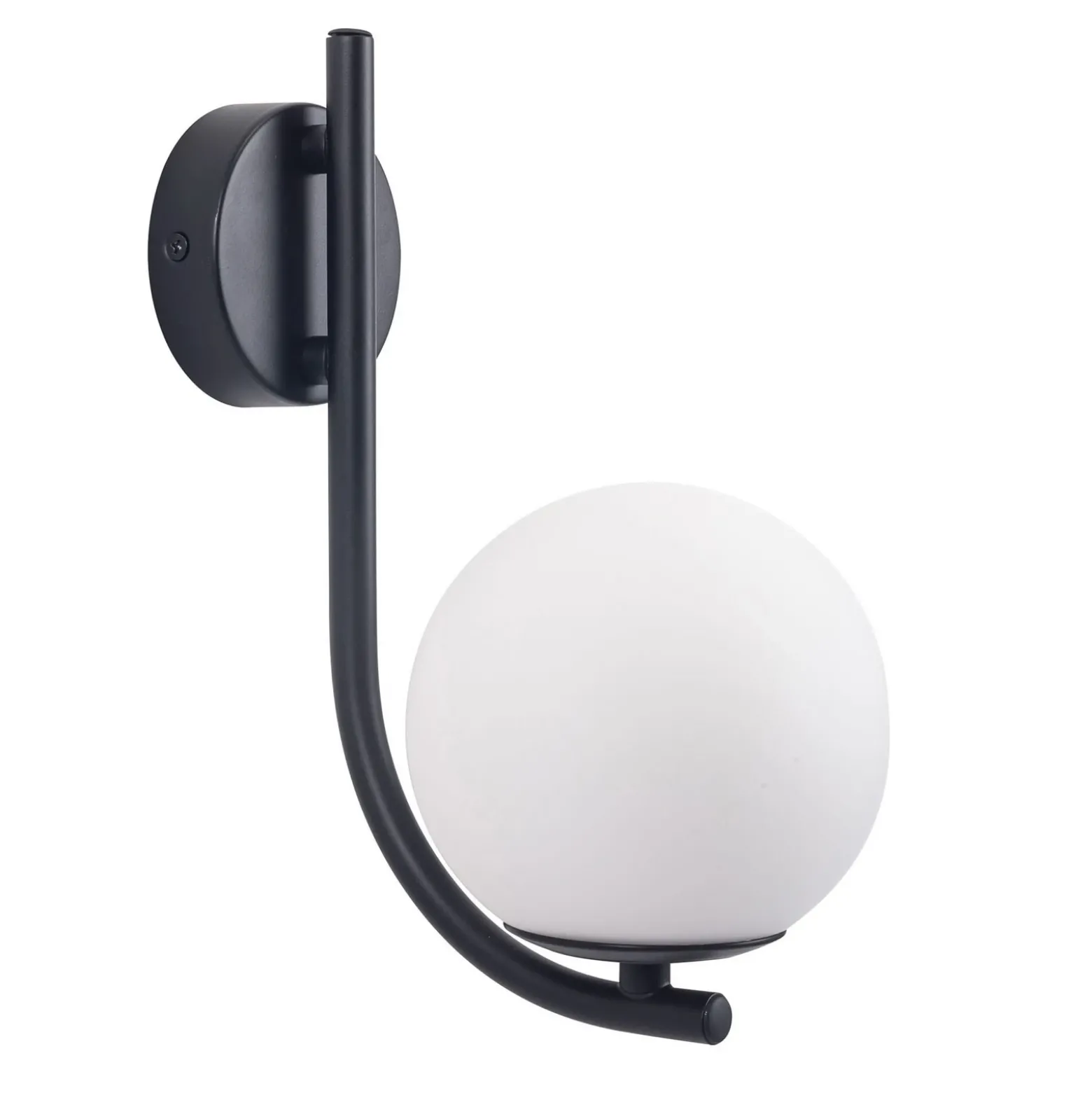 Forlight aplique de pared Sfera Single, negro, cristal, ancho 12 cm