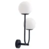 Forlight aplique de pared Sfera Double, negro, cristal, ancho 23 cm