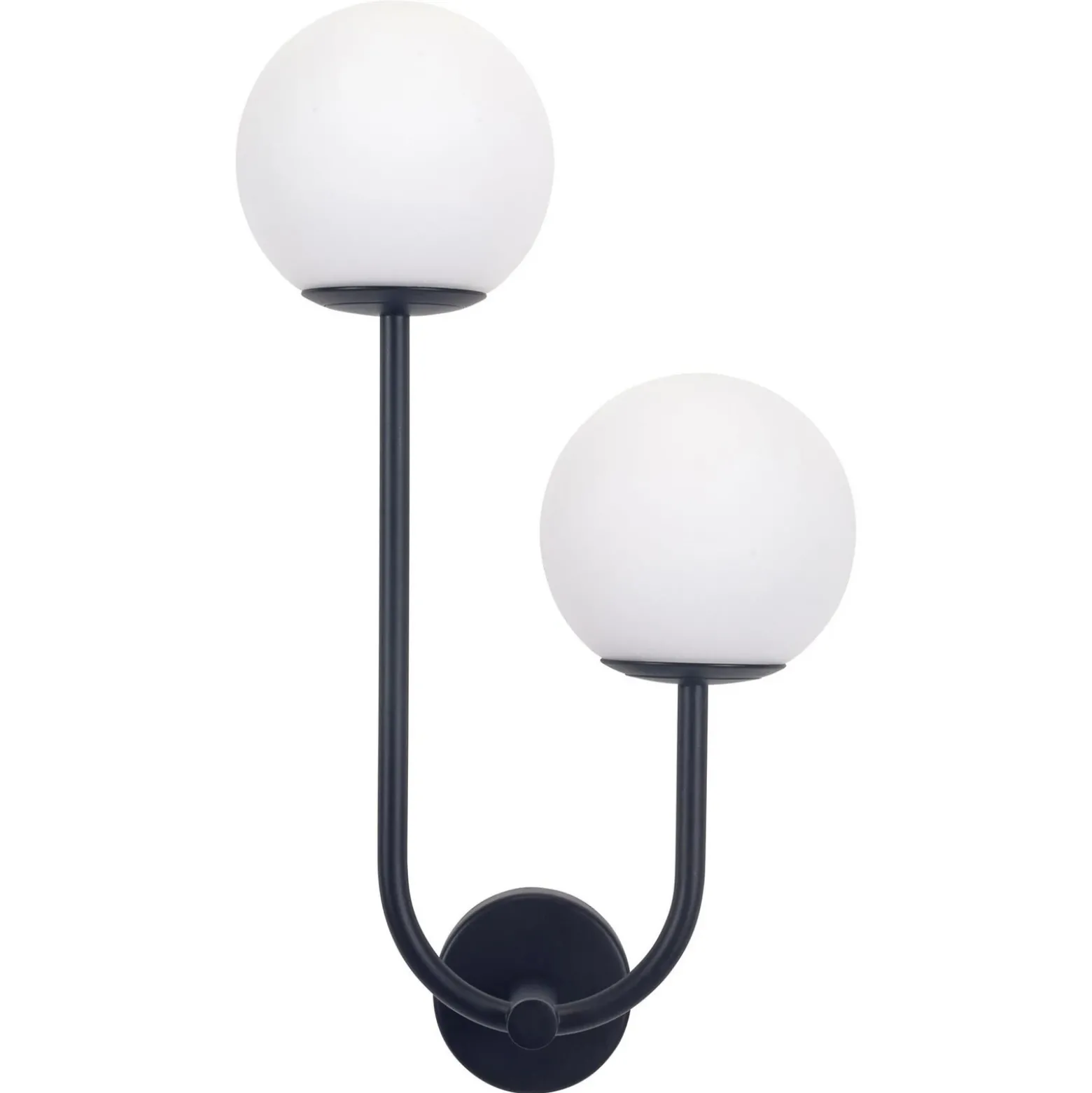 Forlight aplique de pared Sfera Double, negro, cristal, ancho 23 cm