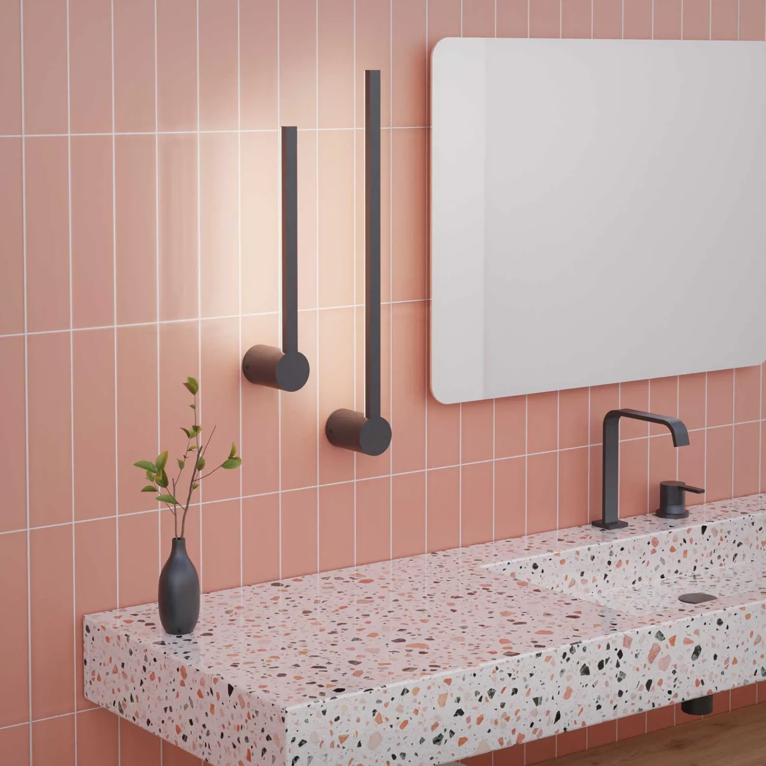 Forlight Aplique LED para baño Passeggio Nova, 60 cm, negro
