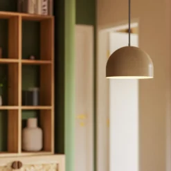 Forlight lámpara colgante Fres, beige, acero, Ø 30 cm