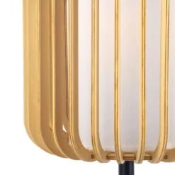 Forlight lámpara de mesa Viva, marrón claro, madera/metal, altura 49 cm