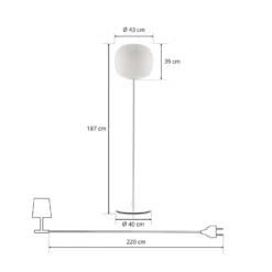 Foscarini Gem terra lámpara de pie, blanco