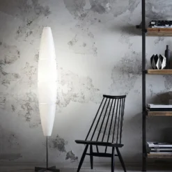 Foscarini Havana lámpara pie, cromo/blanco