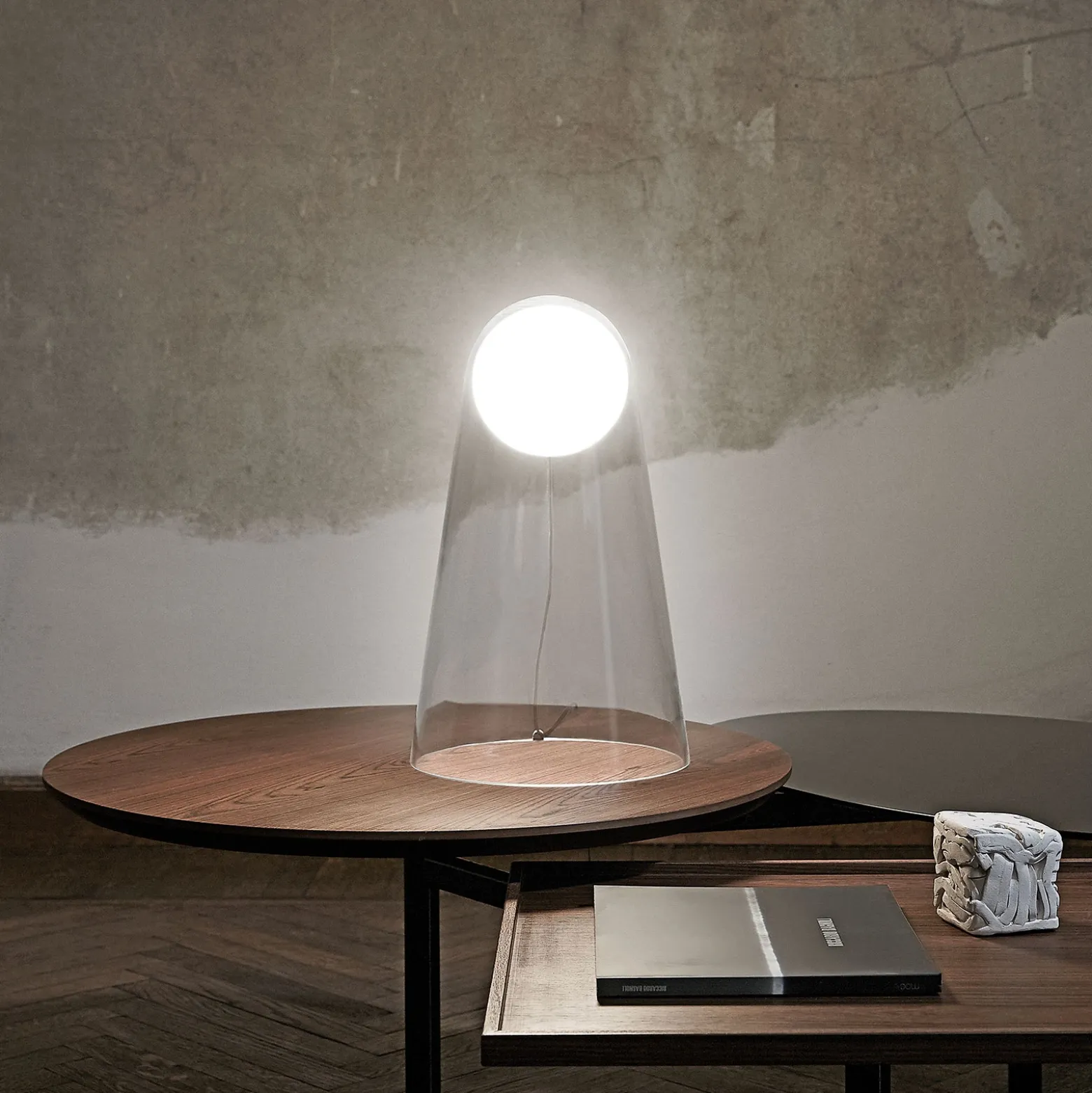 Foscarini Satellight lámpara de mesa de vidrio LED