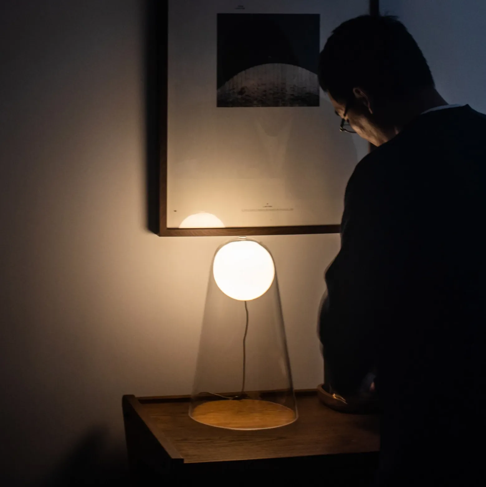 Foscarini Satellight lámpara de mesa de vidrio LED