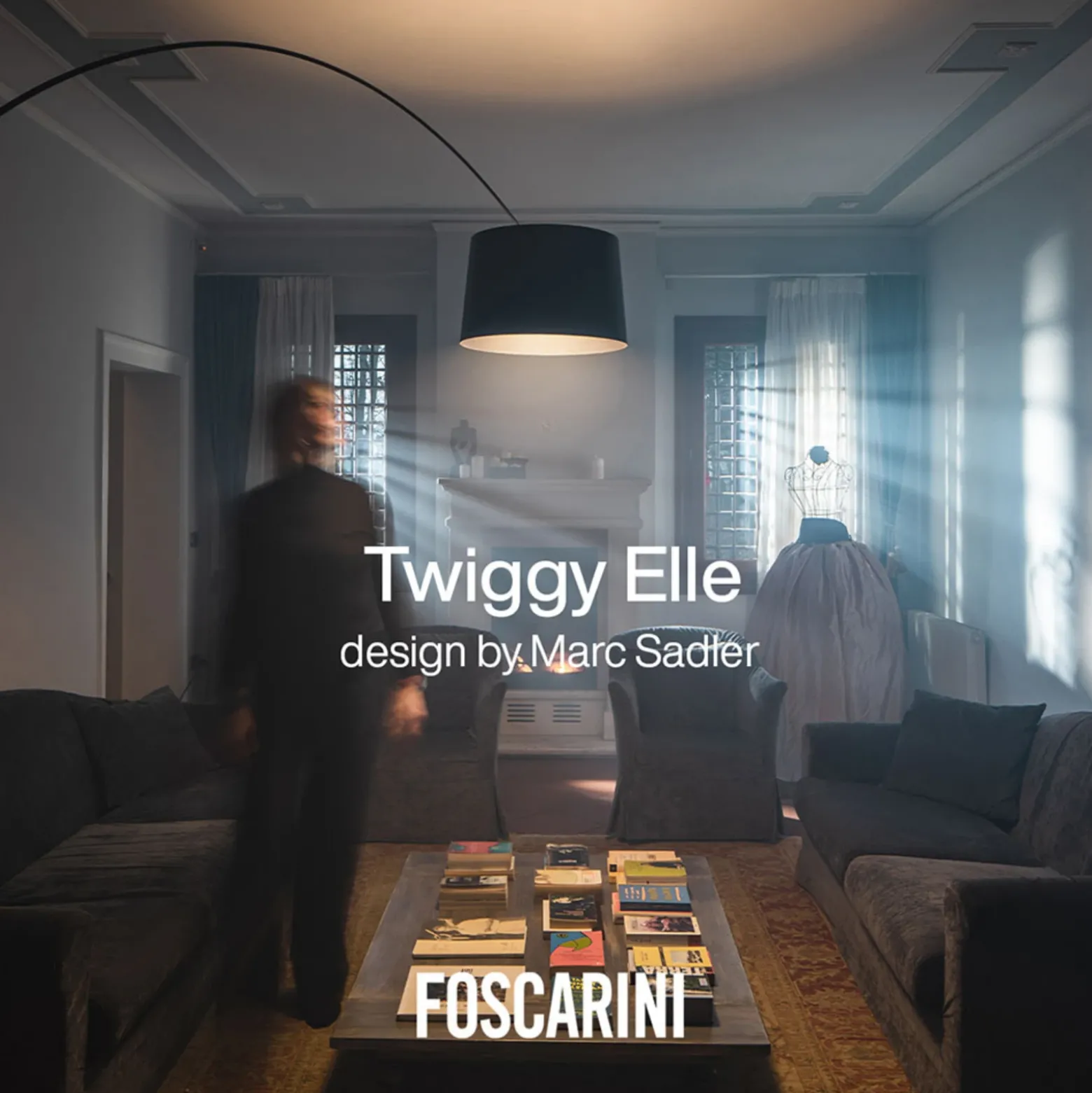 Foscarini Twiggy Elle MyLight de pie CCT negro
