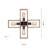 Frame plafón de madera, 4 luces