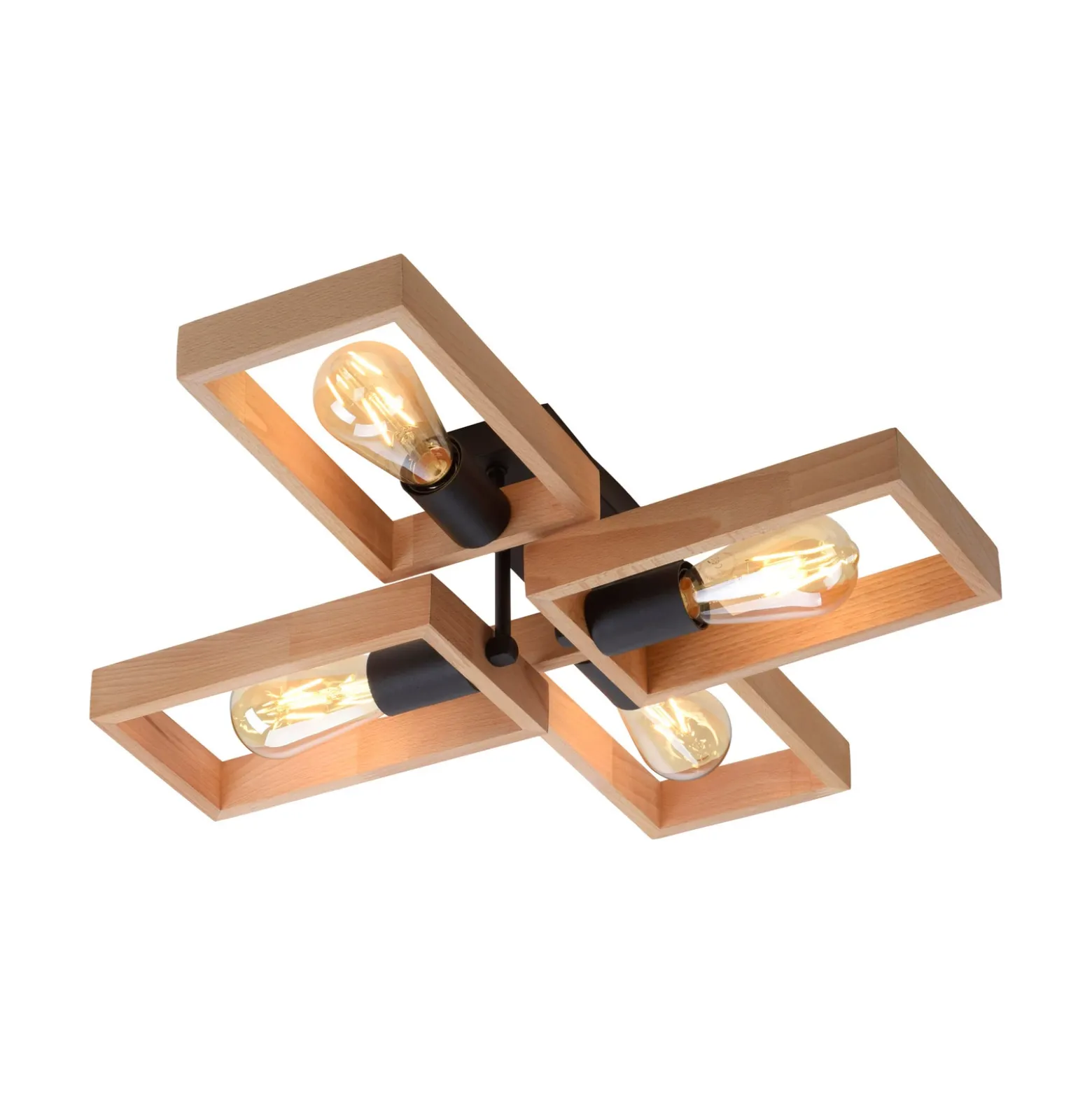 Frame plafón de madera, 4 luces