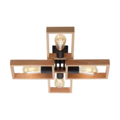 Frame plafón de madera, 4 luces