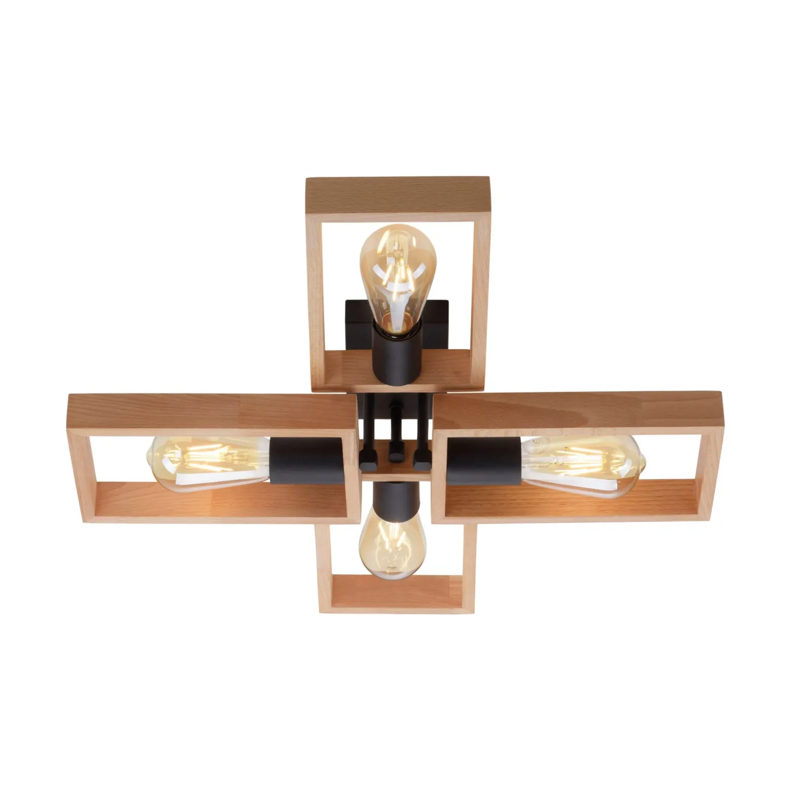 Frame plafón de madera, 4 luces
