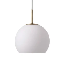 FRANDSEN Lámpara colgante bola, blanco opal, Ø 18 cm, cristal