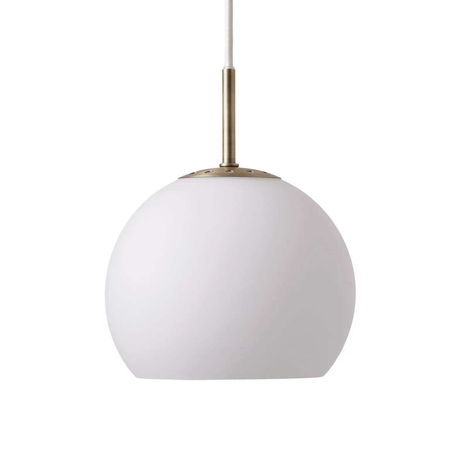 FRANDSEN Lámpara colgante bola, blanco opal, Ø 18 cm, cristal