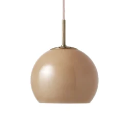 FRANDSEN Lámpara colgante de bola, capuchino, Ø 18 cm, cristal