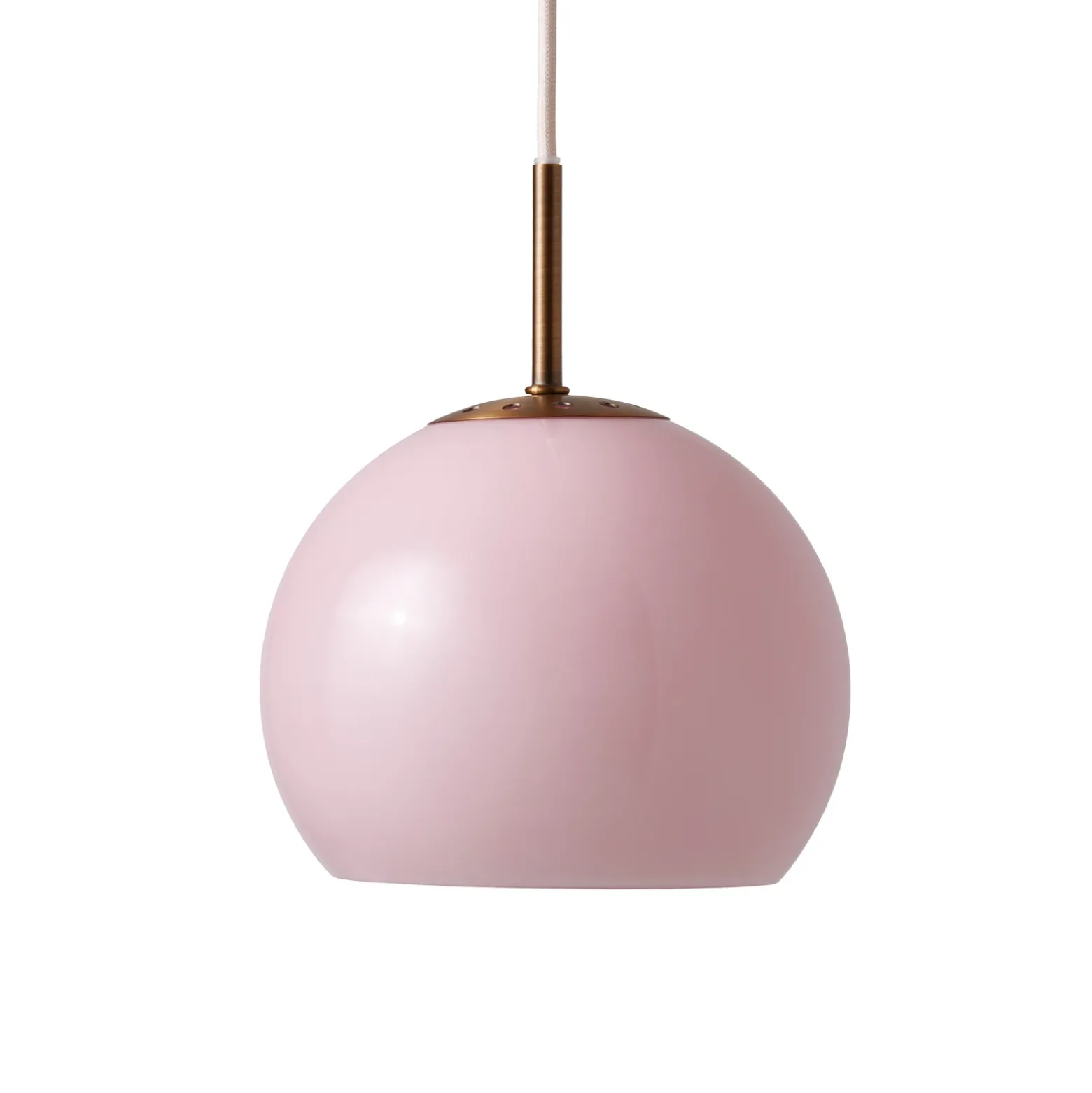 FRANDSEN Lámpara colgante de bola, opal rosé, Ø 18 cm, cristal