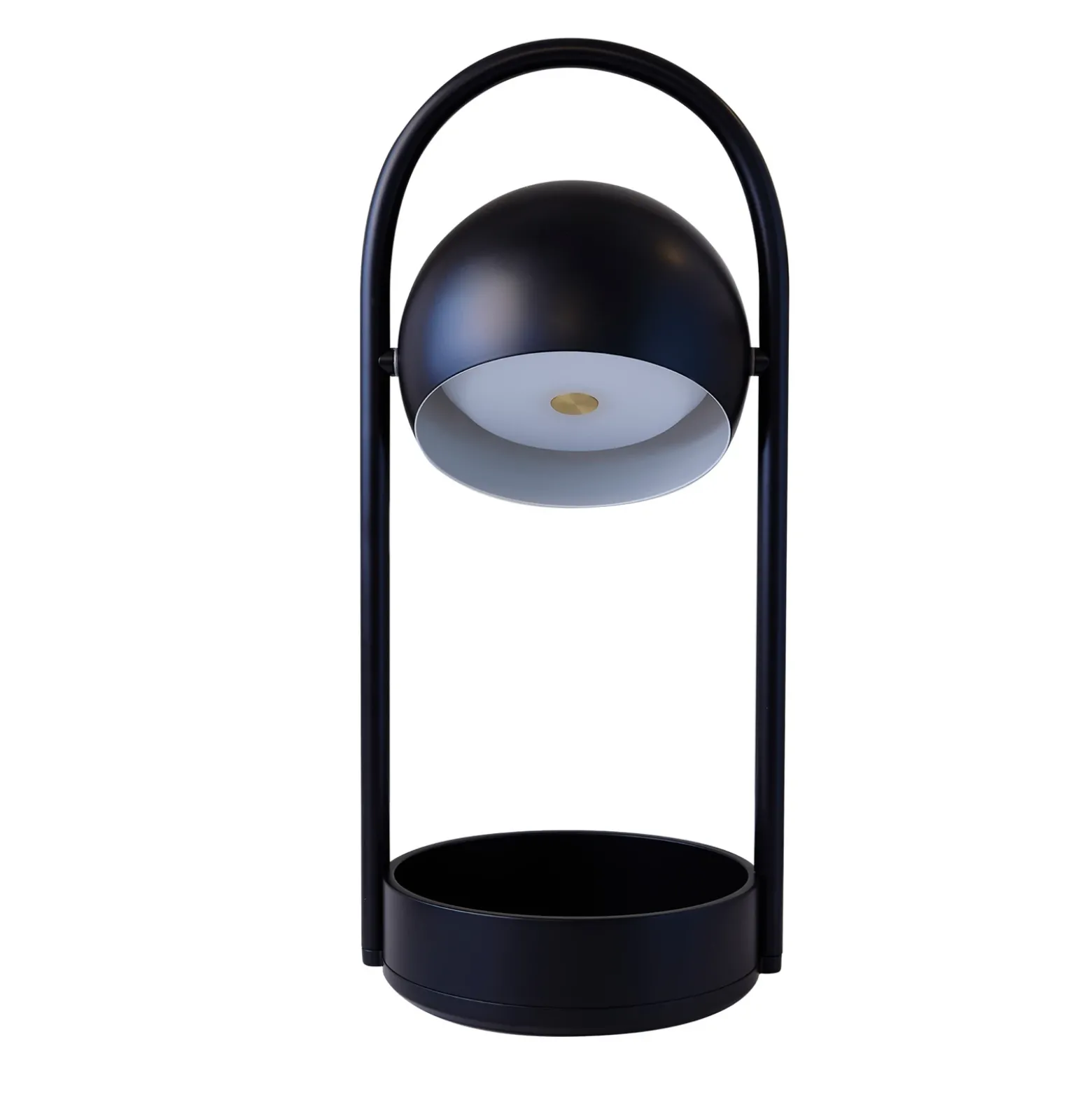 FRANDSEN Lámpara de mesa LED recargable Ball Portable, negro, acero