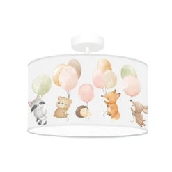Freddy lámpara colgante, Ø 35 cm, colorido, animales, tela, E27