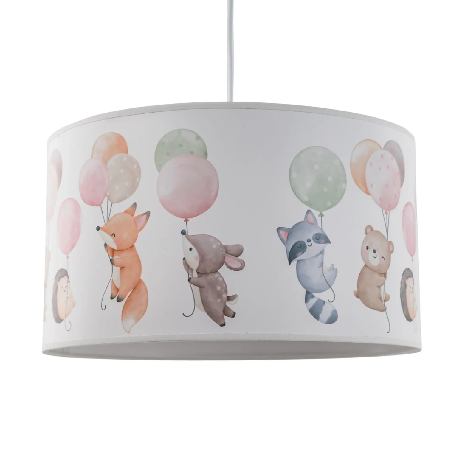 Freddy lámpara colgante, Ø 35 cm, tela, colorido, animales, E27
