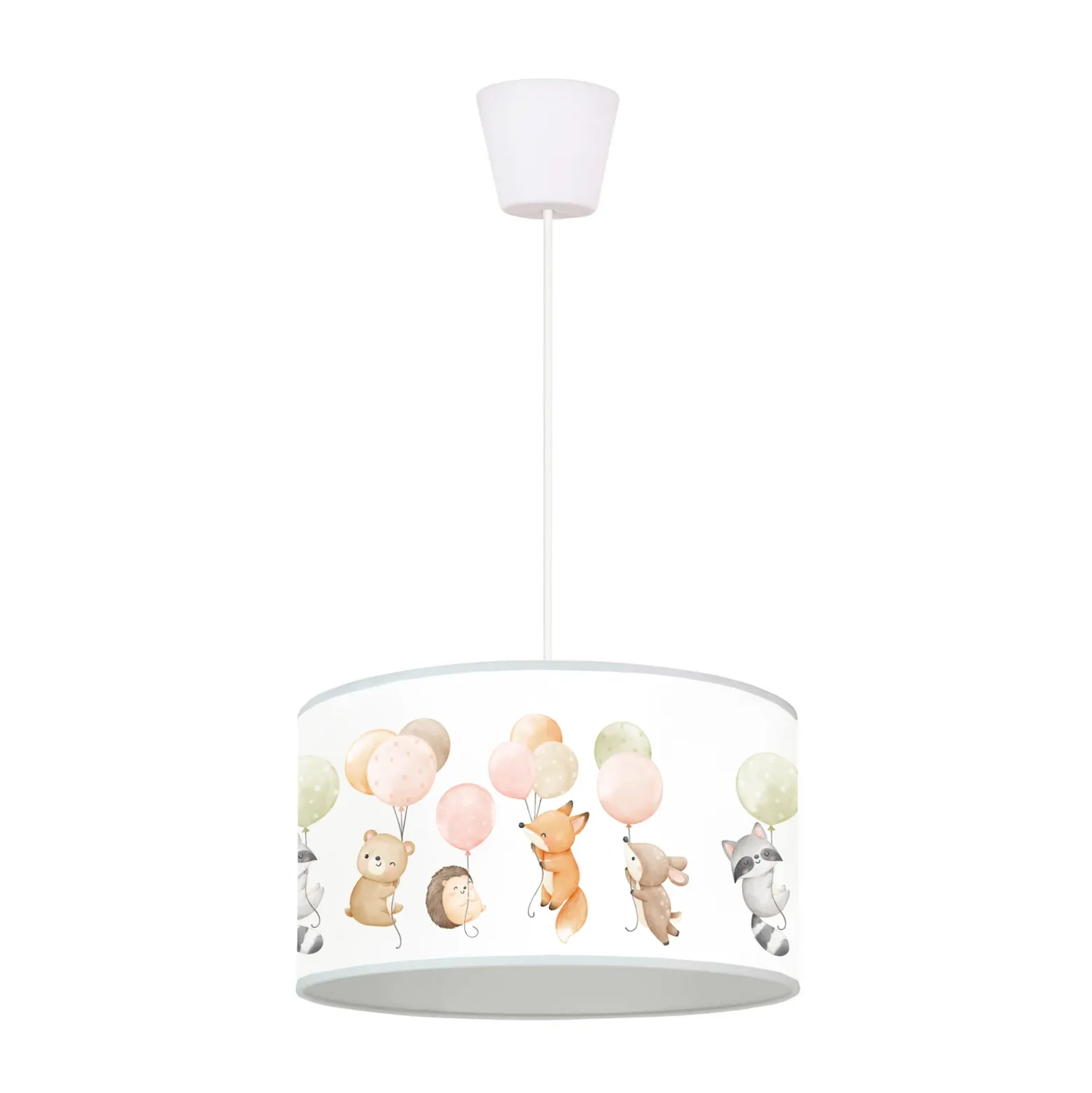 Freddy lámpara colgante, Ø 35 cm, tela, colorido, animales, E27