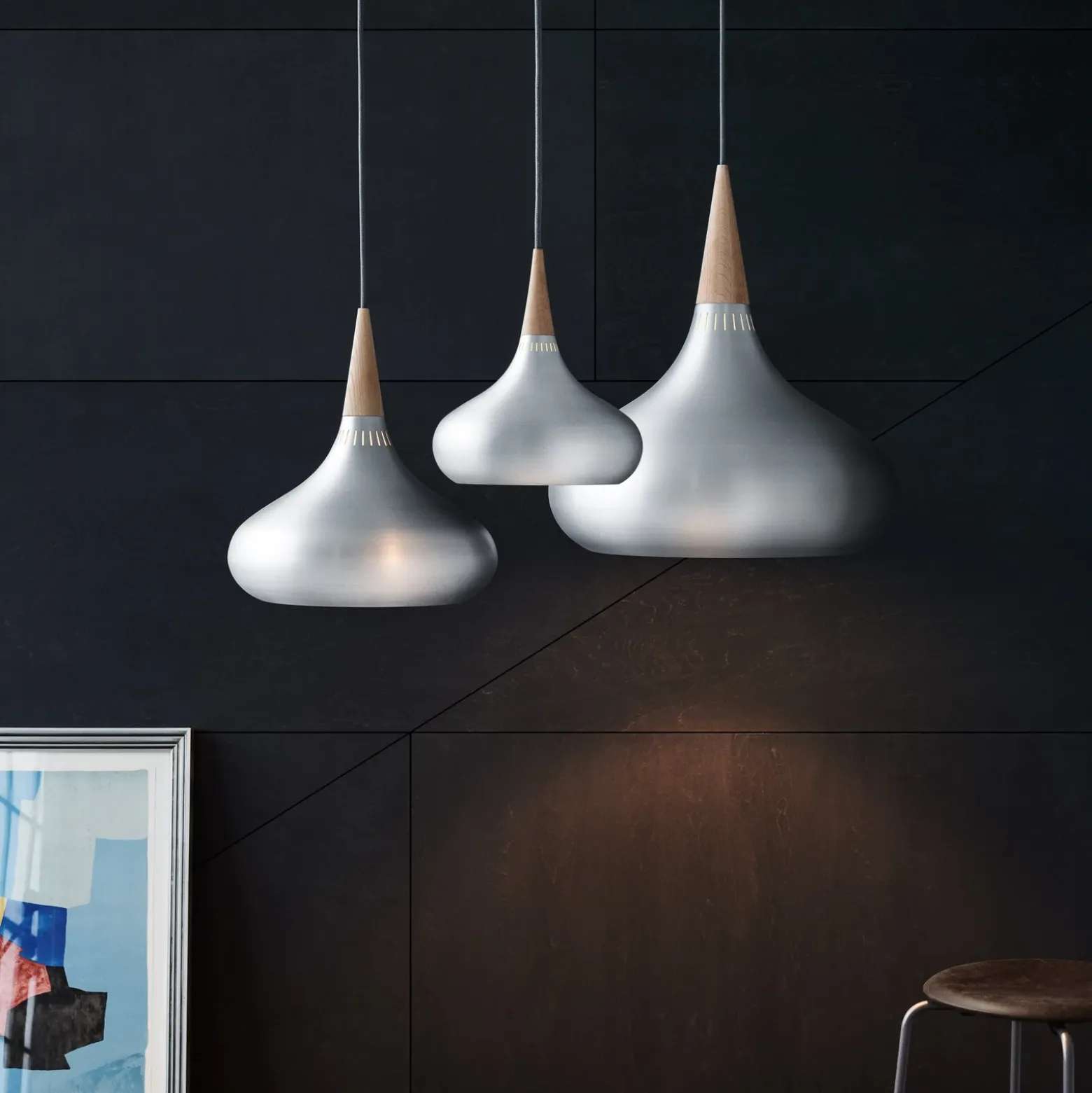 FRITZ HANSEN Orient P3 colgante aluminio/roble Ø 50 cm