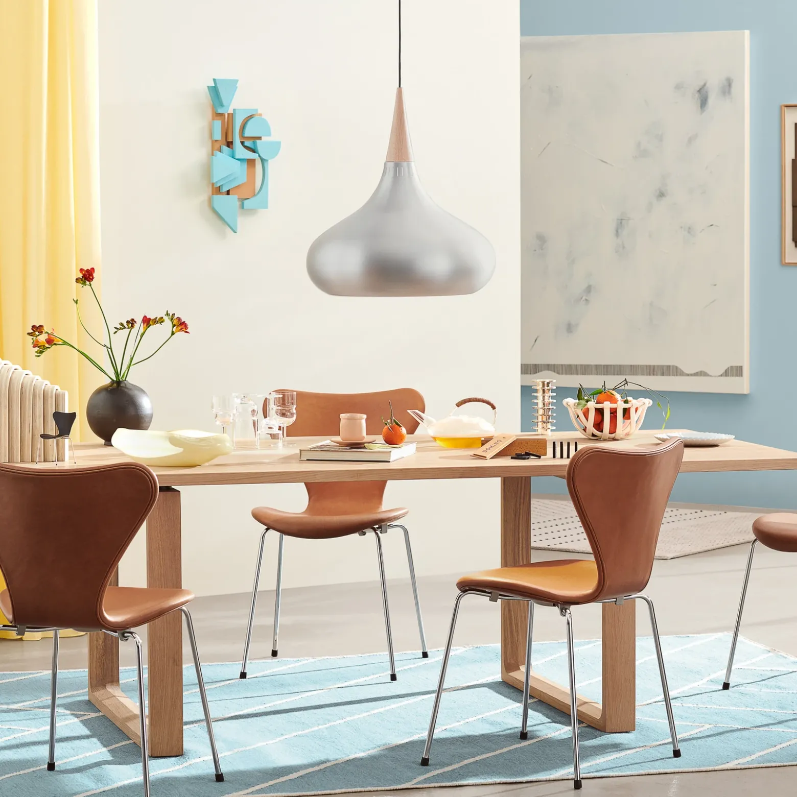 FRITZ HANSEN Orient P3 colgante aluminio/roble Ø 50 cm