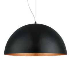 Gaetano 1 lámpara colgante, Ø 53 cm, negro/cobre, acero