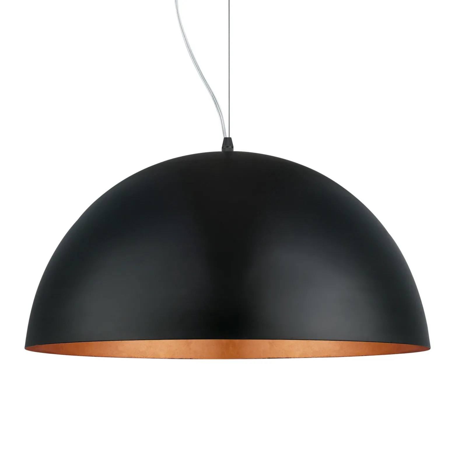 Gaetano 1 lámpara colgante, Ø 53 cm, negro/cobre, acero