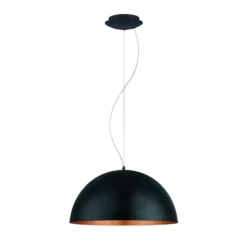 Gaetano 1 lámpara colgante, Ø 53 cm, negro/cobre, acero