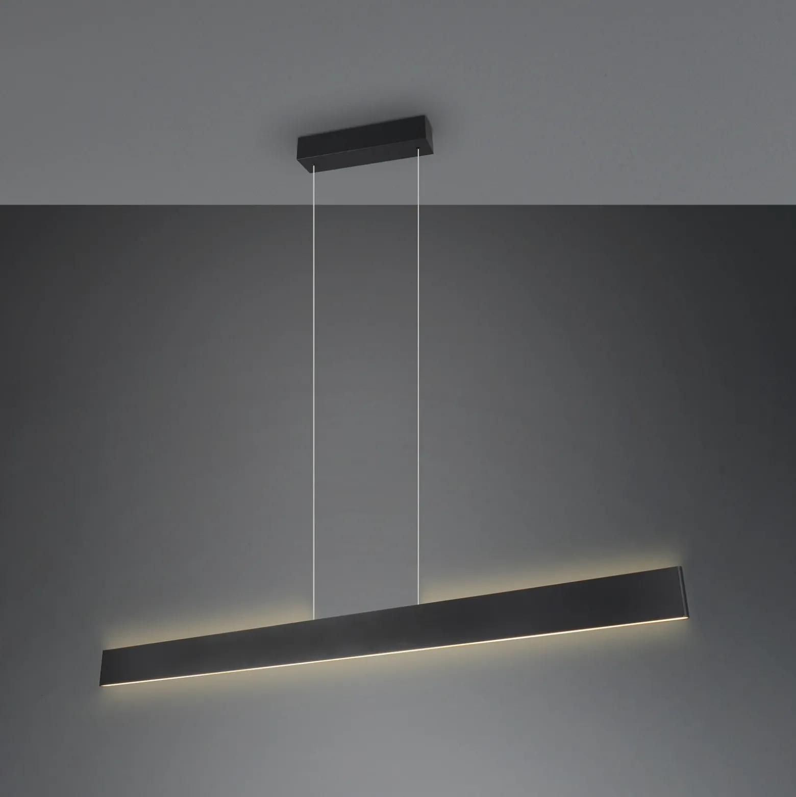 Galway Lámpara colgante LED, negro mate, arriba/abajo, CCT, metal
