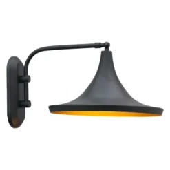 Genish aplique de pared, negro, ancho 30 cm, metal, E27