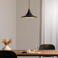 Genisy lámpara colgante, negro, Ø 31 cm, metal, E27