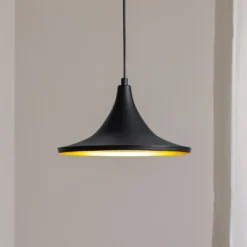 Genisy lámpara colgante, negro, Ø 31 cm, metal, E27